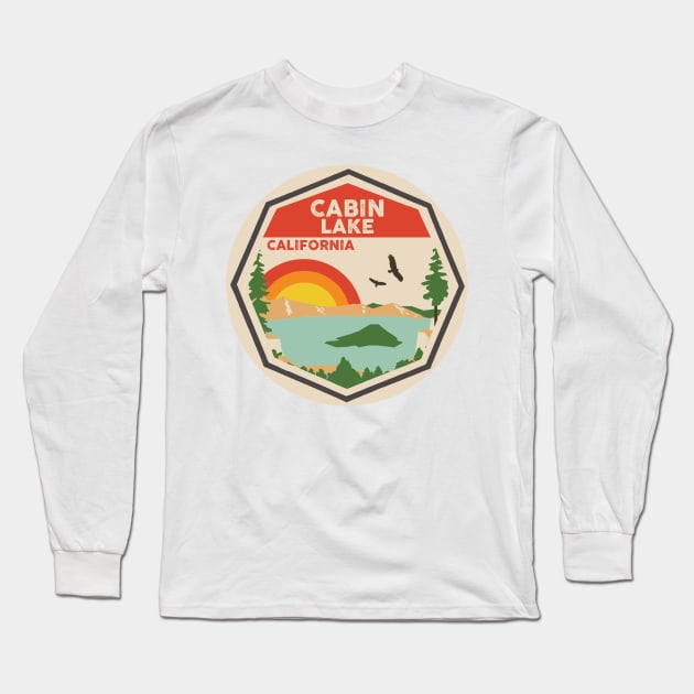 Cabin Lake California Colorful Scene Long Sleeve T-Shirt by POD4